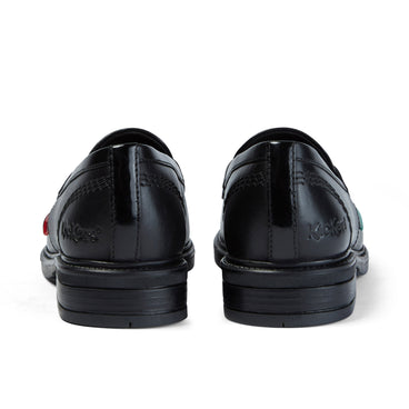 Back view of Adult Womens Lach Slip Leather Black