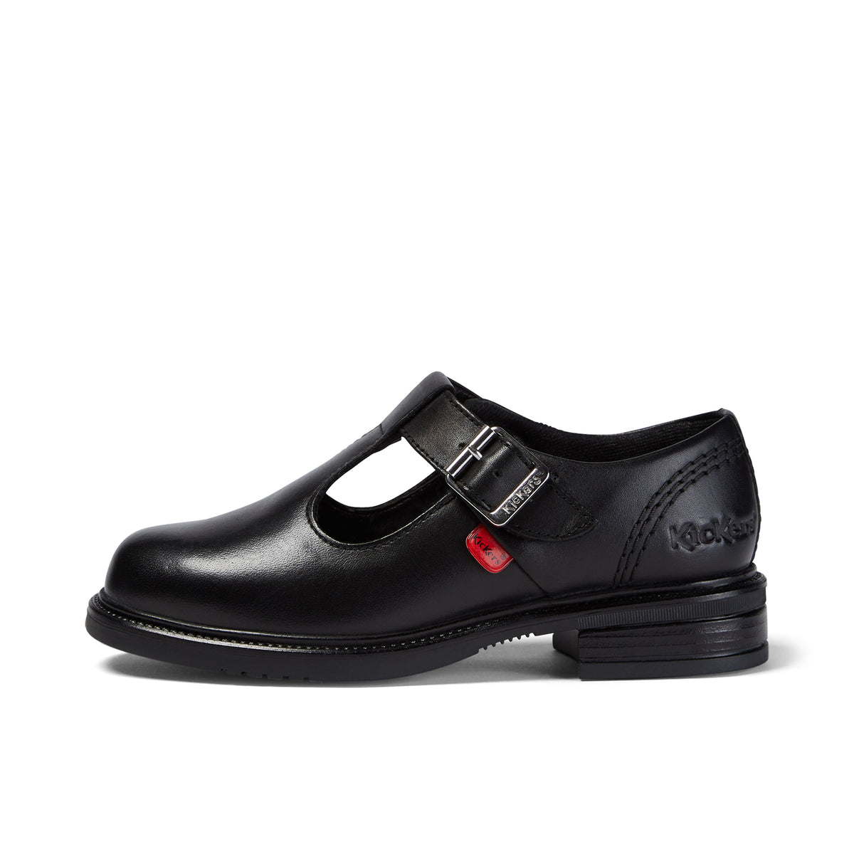 Junior Girls Lach T-Bar Leather Black