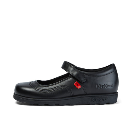 Left side view of Junior Girls Fragma Pop Leather Black