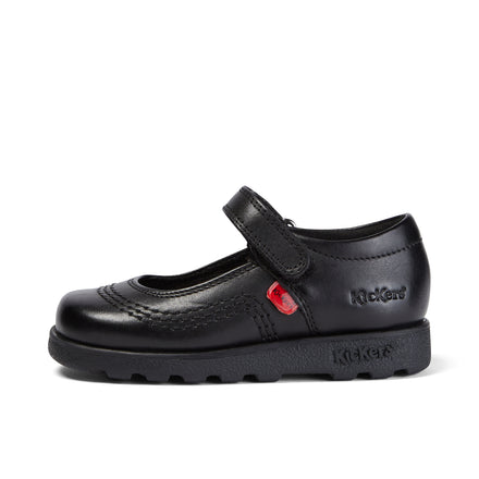Left side view of Infant Girls Fragma Pop Leather Black