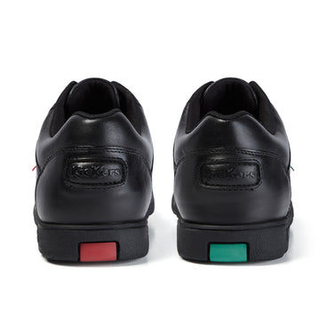 Back view of Youth Mens Fragma Lace Leather Black