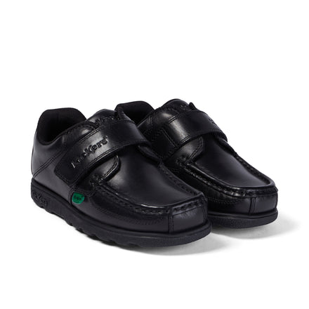 Junior Boys Fragma Strap Leather Black