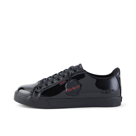 Left side view of Youth Womens Tovni Lacer Patent Leather Black