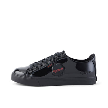 Left side view of Youth Womens Tovni Lacer Patent Leather Black