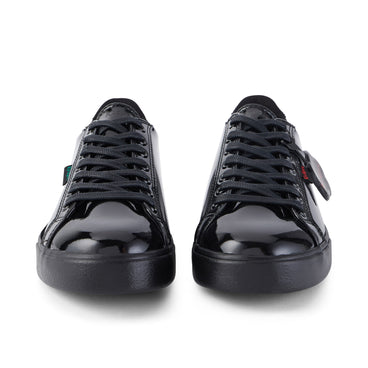 Front view of Youth Womens Tovni Lacer Patent Leather Black
