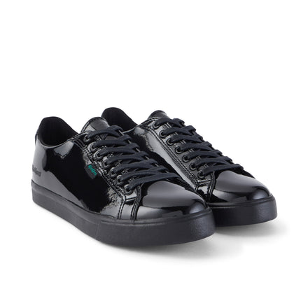 Front ¾ right of Youth Womens Tovni Lacer Patent Leather Black