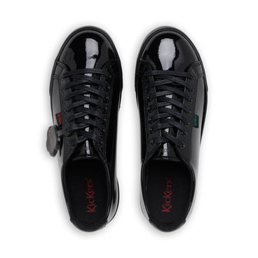 Detail view (Top view mapped) of Youth Womens Tovni Lacer Patent Leather Black