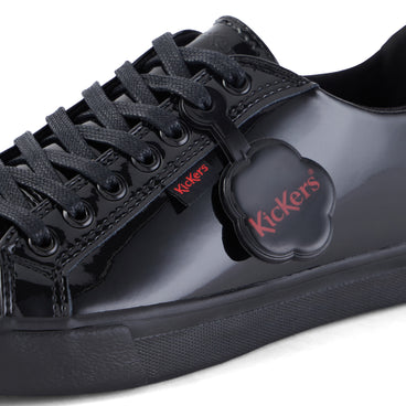 Detail view (close-up) of Youth Womens Tovni Lacer Patent Leather Black