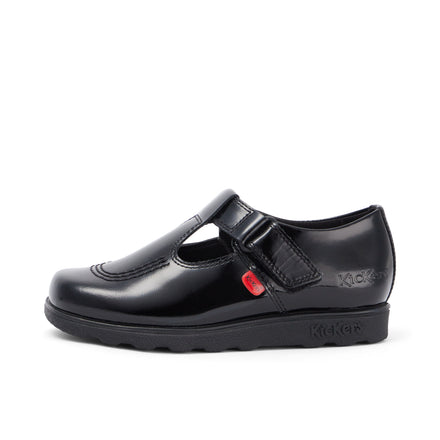 Junior Girls Fragma T-Bar Patent Leather Black