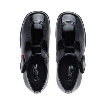 Detail view (Top view mapped) of Junior Girls Fragma T-Bar Patent Leather Black