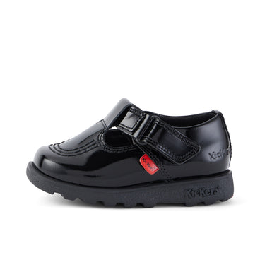 Left side view of Infant Girls Fragma T-Bar Patent Leather Black