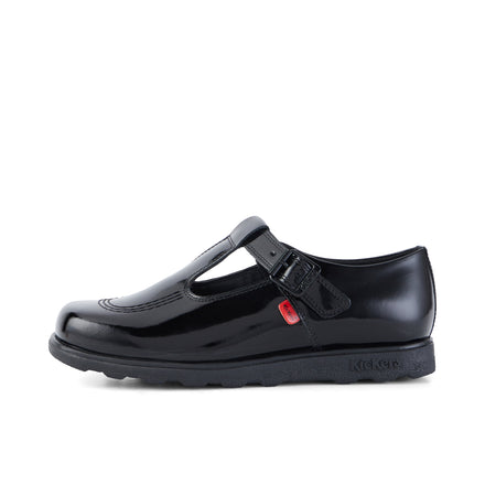 Left side view of Adult Womens Fragma T-Buckle Patent Leather Black