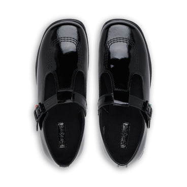 Detail view (Top view mapped) of Adult Womens Fragma T-Buckle Patent Leather Black