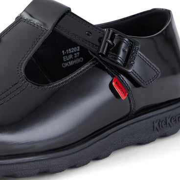 Detail view (close-up) of Adult Womens Fragma T-Buckle Patent Leather Black