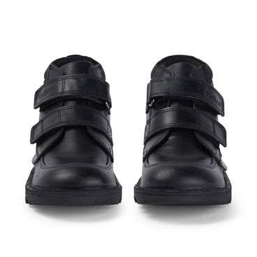 Front view of Junior Boys Kick Hi Scuff Leather Black