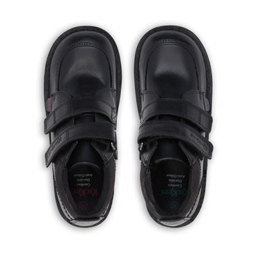 Detail view (Top view mapped) of Junior Boys Kick Hi Scuff Leather Black