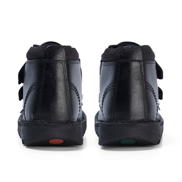 Back view of Junior Boys Kick Hi Scuff Leather Black