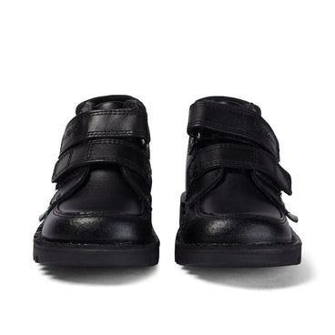 Front view of Infant Boys Kick Hi Scuff Leather Black