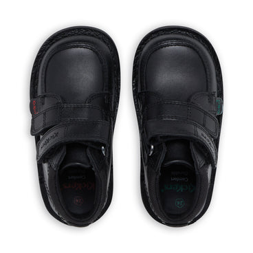 Detail view (Top view mapped) of Infant Boys Kick Hi Scuff Leather Black