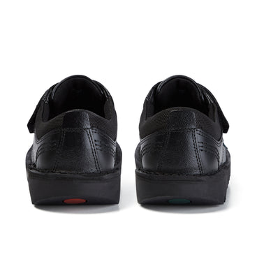 Back view of Junior Boys Kick Lo Scuff Leather Black