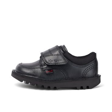 Left side view of Infant Boys Kick Lo Scuff Leather Black