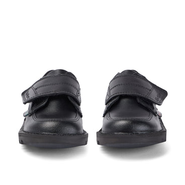 Front view of Infant Boys Kick Lo Scuff Leather Black