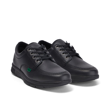 Front ¾ right of Youth Unisex Kelland Lo Leather Black