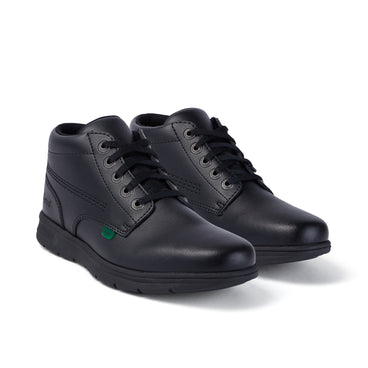 Front ¾ right of Youth Unisex Kelland Hi Leather Black