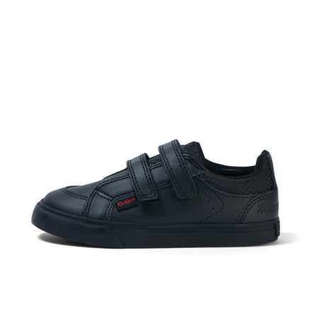 Left side view of Infant Boys Tovni Twin Vel Leather Black