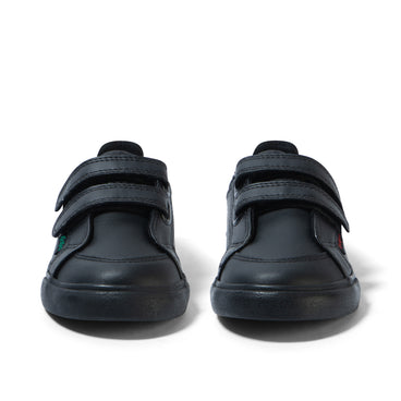 Front view of Infant Boys Tovni Twin Vel Leather Black
