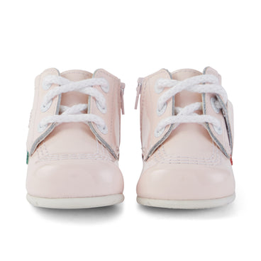 Front view of Baby Kick Hi Patent Leather Light pink