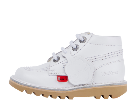 Infant Unisex Kick Hi Zip Leather White