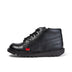 Left side view of Junior Unisex Kick Hi Zip Leather Black