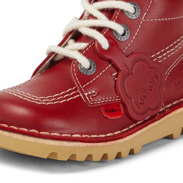 Detail view (close-up) of Infant Unisex Kick Hi Zip Leather Red