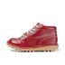 Left side view of Junior Unisex Kick Hi Zip Leather Red