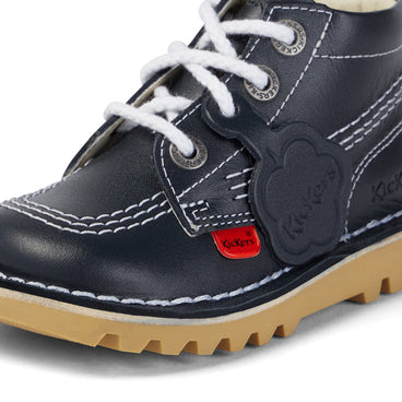 Detail view (close-up) of Infant Unisex Kick Hi Zip Leather Navy