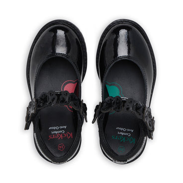 Detail view (Top view mapped) of Infant Girls Lachly Butterfly Mj Patent Leather Black