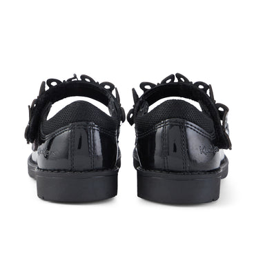 Back view of Infant Girls Lachly Butterfly Mj Patent Leather Black