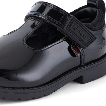 Detail view (close-up) of Infant Girls Lachly T Bar Patent Leather Black