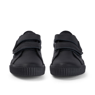 Front view of Junior Boys Tovni Twin Flex Leather Black