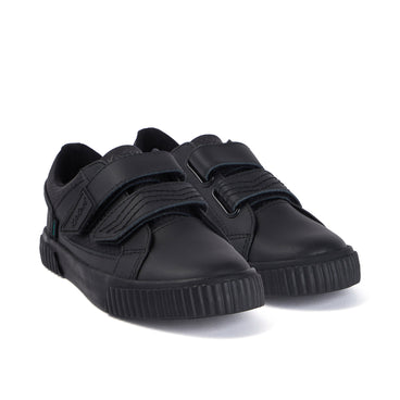 Front ¾ right of Junior Boys Tovni Twin Flex Leather Black