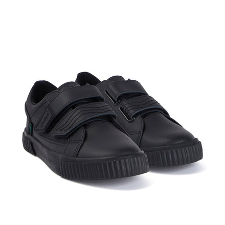 Front ¾ right of Junior Boys Tovni Twin Flex Leather Black