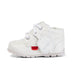Left side view of Baby Kick Hi Leather White