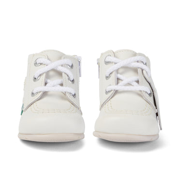 Front view of Baby Kick Hi Leather White