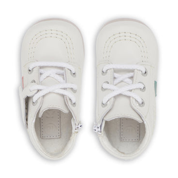 Detail view (Top view mapped) of Baby Kick Hi Leather White