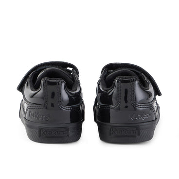 Back view of Infant Girls Tovni Twin Vel Patent Leather Black