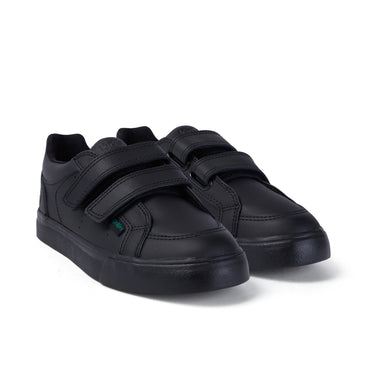 Front ¾ right of Junior Unisex Tovni Twin Leather Black