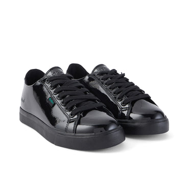 Front ¾ right of Adult Womens Tovni Lacer Patent Leather Black