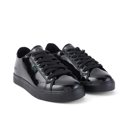 Front ¾ right of Adult Womens Tovni Lacer Patent Leather Black