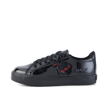 Left side view of Junior Girls Tovni Lacer Patent Leather Black